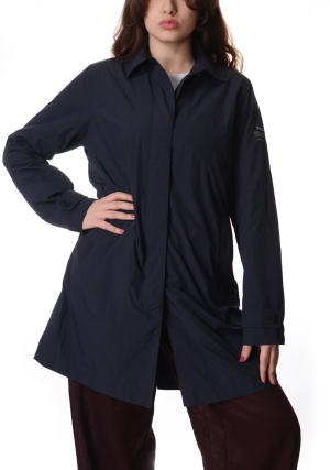 ECOALF trench donna blu scuro verne packable in gabardina