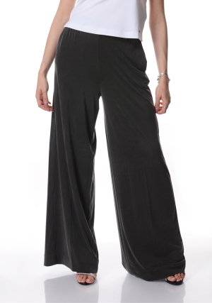 RRD pantalone palazzo donna verde scuro cupro travel coulisse interna