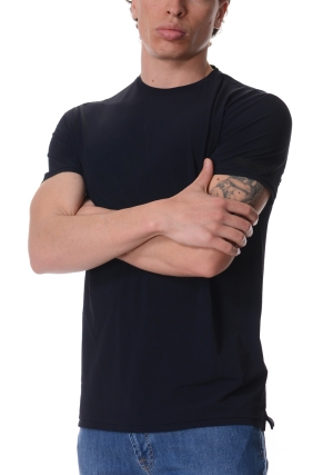 RRD tshirt uomo blu scuro rib maniche corte