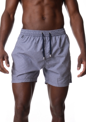 HOMEWARD Costume boxer uomo blu fantasia Japanese Lilly vita elastica