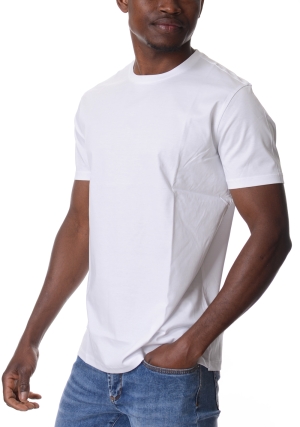 HOMEWARD tshirt uomo bianca in cotone mercerizzato maniche corte