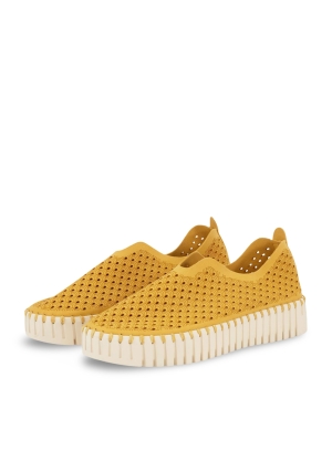 ILSE JACOBSEN mocassino donna giallo tulip platform in microfibra riciclata