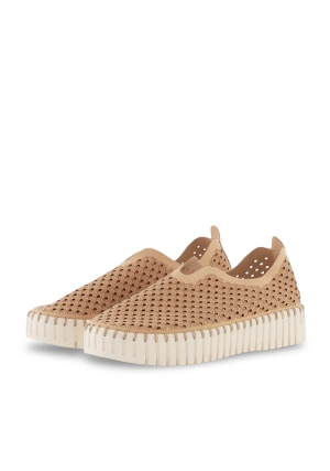 ILSE JACOBSEN mocassino donna beige tulip platform in microfibra riciclata