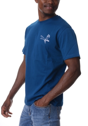 SUNDEK tshirt uomo blu chiaro stampa tidal surfer maniche corte