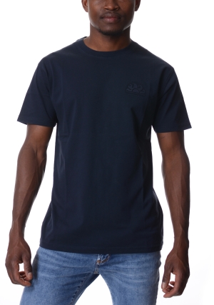 SUNDEK tshirt uomo blu scuro logo embossato maniche corte