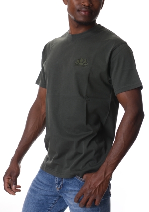 SUNDEK tshirt uomo verde militare logo embossato maniche corte