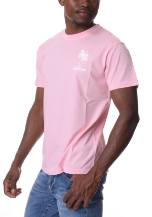 SUNDEK tshirt uomo rosa stampa palma maniche corte