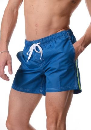 SUNDEK costume boxer uomo blu cobalto iconic taffeta vita elastica