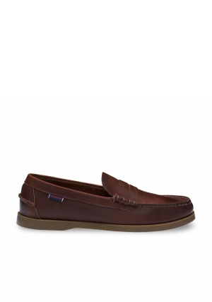 SEBAGO mocassini uomo marroni dolphin waxed in pelle