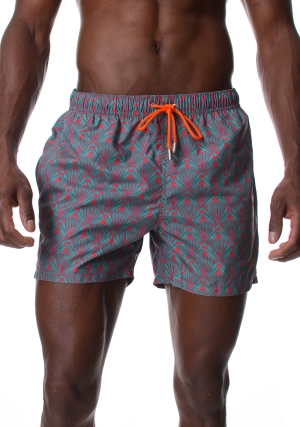 GALLO costume boxer uomo verde rame fantasia conchiglie vita elastica