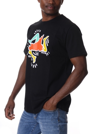 ISLAND ORIGINAL tshirt uomo nera stampa pop art maniche corte