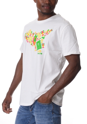 ISLAND ORIGINAL tshirt uomo bianca stampa carte siciliane maniche corte
