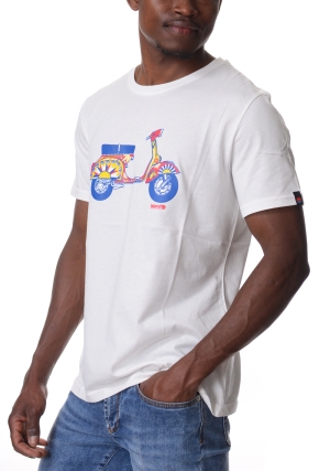 ISLAND ORIGINAL tshirt uomo bianca stampa vespa carretto maniche corte