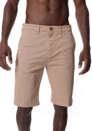 JAGGY bermuda uomo beige chino tinto in capo gabardina