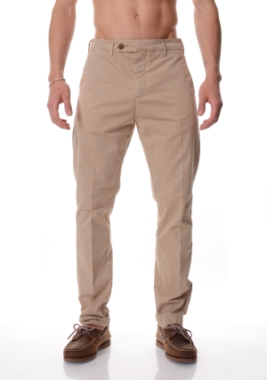 JAGGY pantalone uomo beige chino tasca francese