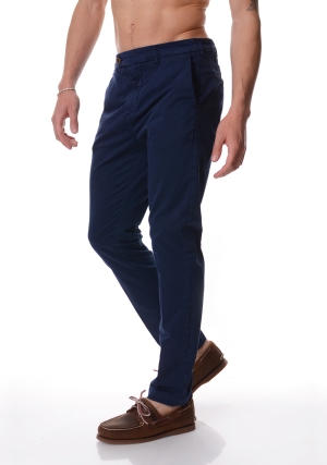 JAGGY pantalone uomo blu scuro chino tasca francese