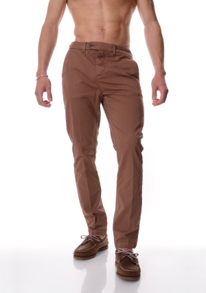 JAGGY pantalone uomo marrone chino tasca francese