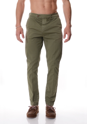 JAGGY pantalone uomo verde chino tasca francese