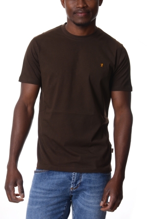 JAGGY Tshirt uomo marrone in jersey logo ricamato maniche corte