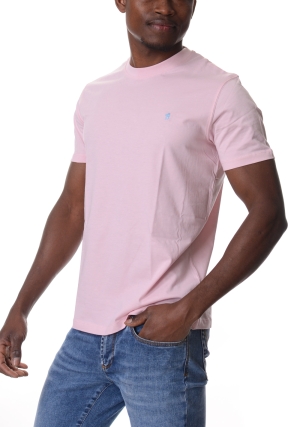 JAGGY Tshirt uomo rosa in jersey logo ricamato maniche corte