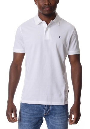 JAGGY polo uomo bianca con logo ricamato maniche corte
