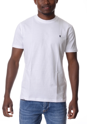 JAGGY Tshirt uomo bianca in jersey di cotone logo ricamato maniche corte