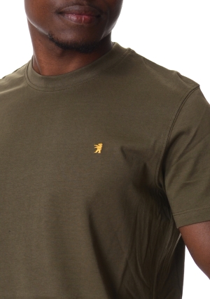 JAGGY tshirt uomo verde militare in jersey di cotone logo ricamato maniche corte