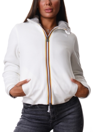 KWAY Felpa donna bianca Deva light spacer fur reversibile