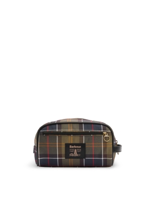 BARBOUR Beauty case uomo verde a quadri