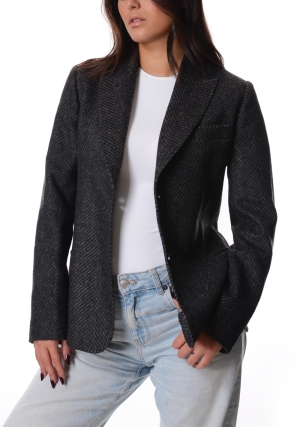 HOMEWARD Giacca donna nero melange Lynn tweed
