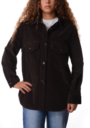 HOMEWARD Camicia donna marrone Agnes velluto rocciatore maniche lunghe