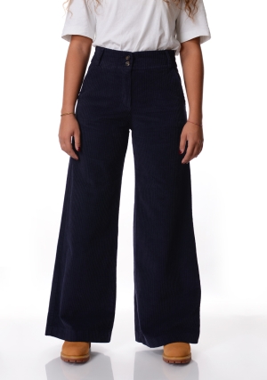 HOMEWARD Pantalone donna blu scuro Luzia in velluto a coste tasca francese